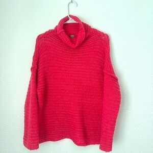Aerie Sweater Women’s S Pink Turtleneck Relaxed Fit Knit Pullover
